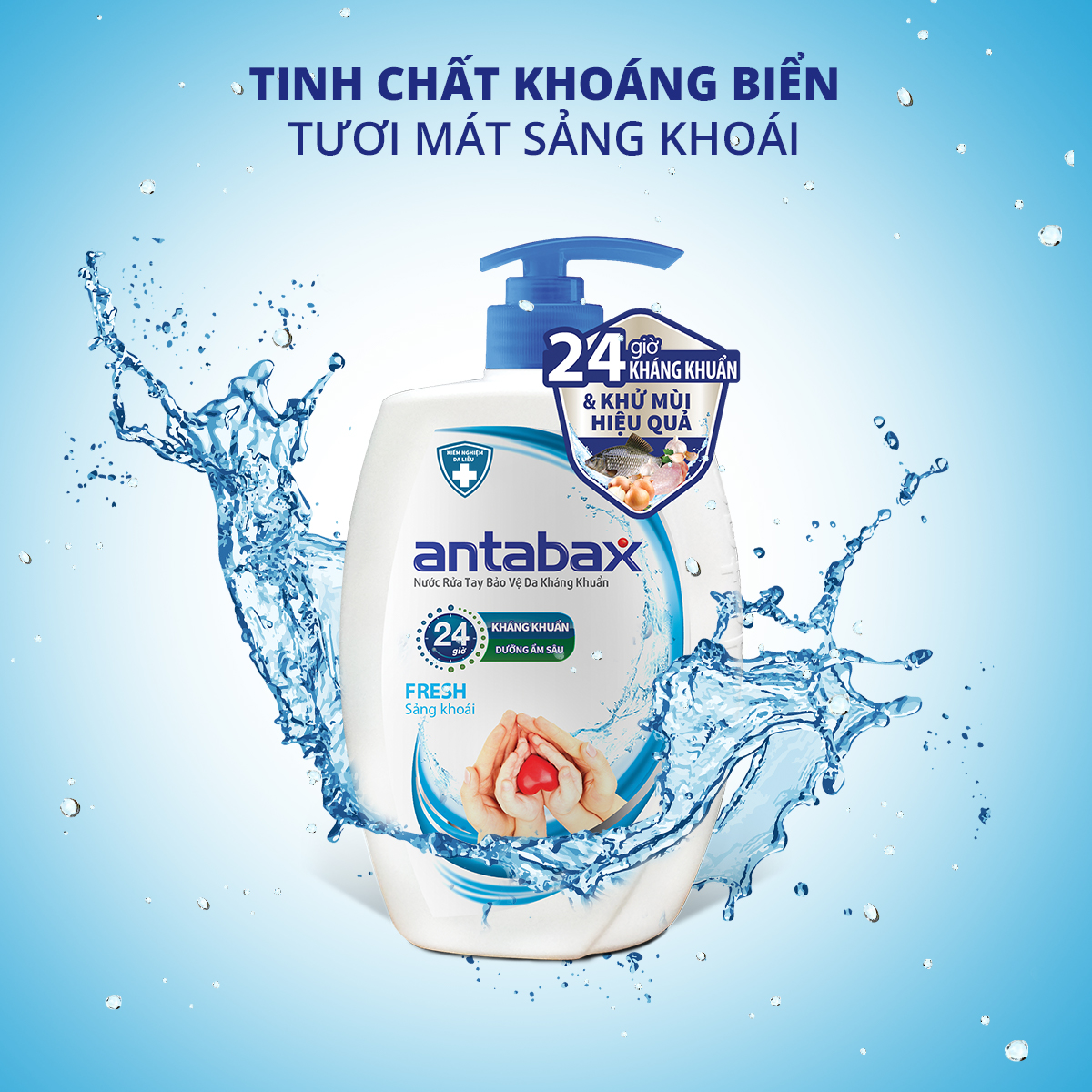 Nước Rửa Tay Bảo Vệ Da Kháng Khuẩn Antabax Fresh Sảng Khoái 500ml