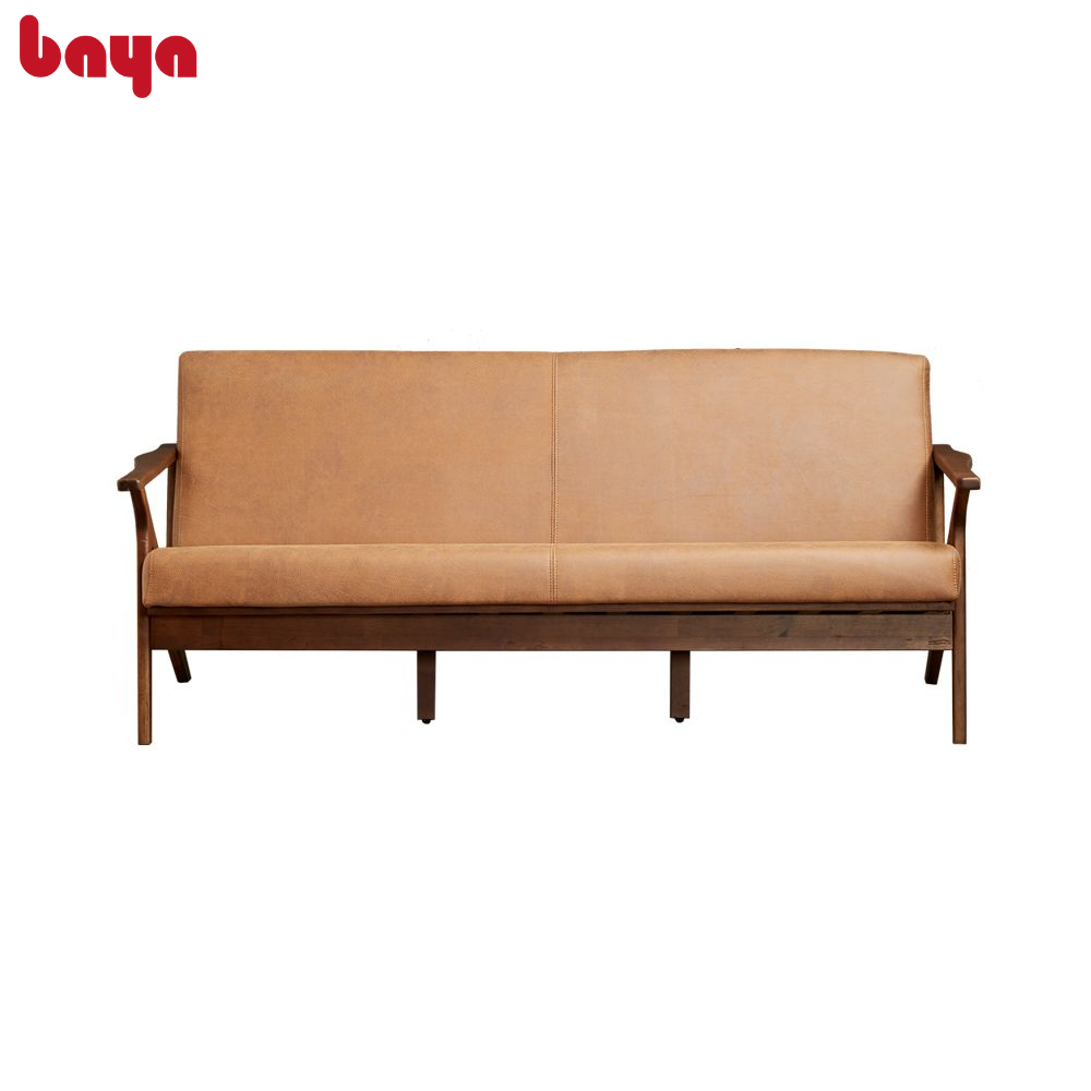 Ghế Sofa Phòng Khách Bằng Da Cao Cấp BAYA Sacramento Thiết Kế Khung Gỗ Cao Su, Đệm Ngồi Bằng Mút Bọc Vải Polyester Kích Thước 84x183x75cm 1079050