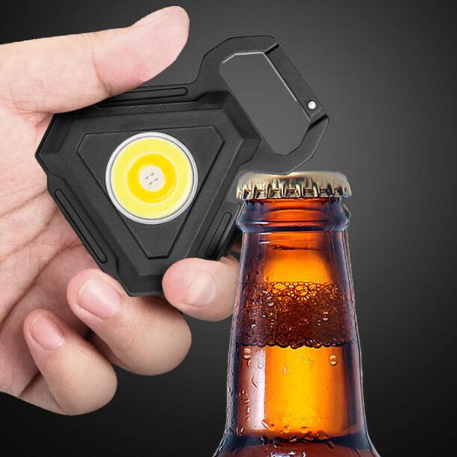 COB Keychain Flashlight Bottle Opener Lamp Rechargeable Outdoor without