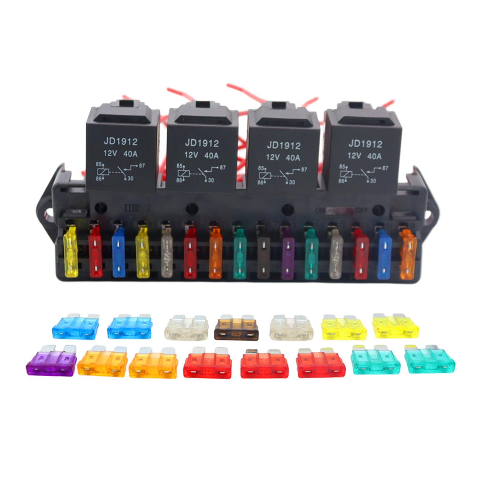 15 Way Car Fuse Box Block Holder Harness Assembly Wiring Fit for Automotive