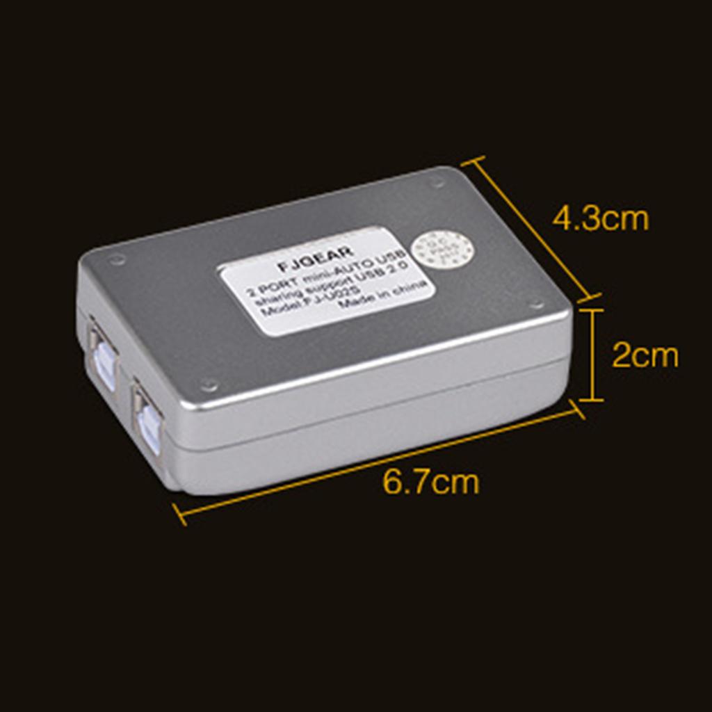 2 Ports USB 2.0 Auto Sharing Switch HUB Selector for Printer/HDD/Flash Drive