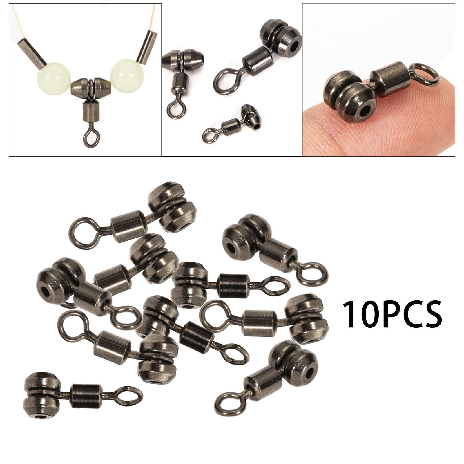 10Pcs Ball Bearing Fishing Swivel Connectors Carp Rings Heavy Duty S