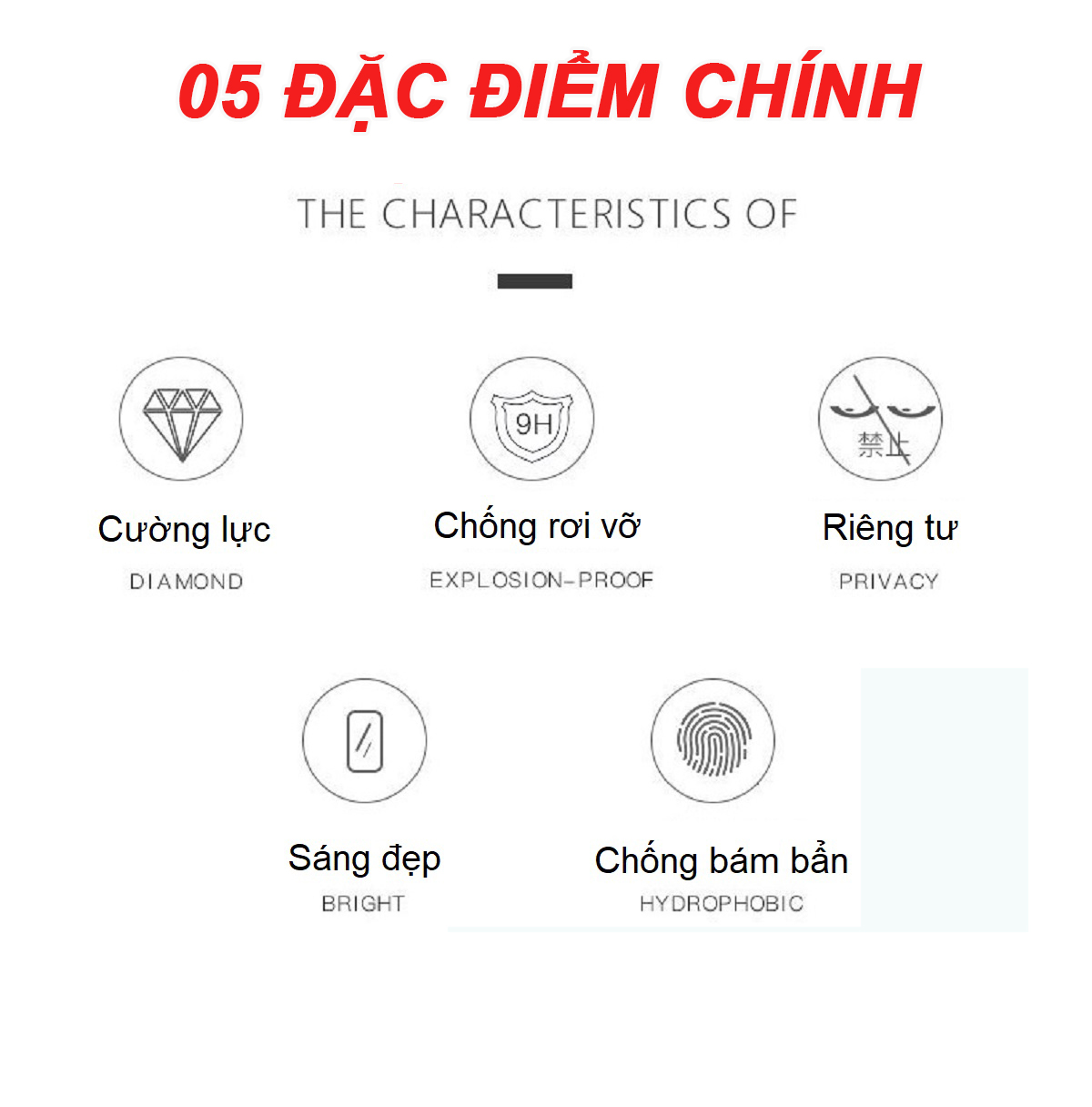 Kính cường lực chống nhìn trộm dành cho Vsmart Joy 4- Hàng Chính Hãng