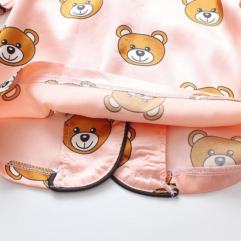 Đồ Bộ Pijama Cộc Tay Cho Bé In Hình Gấu Cute, Đồ Ngủ Cộc Tay Pizama Cho Bé Từ 7-28kg - TINY KIDS
