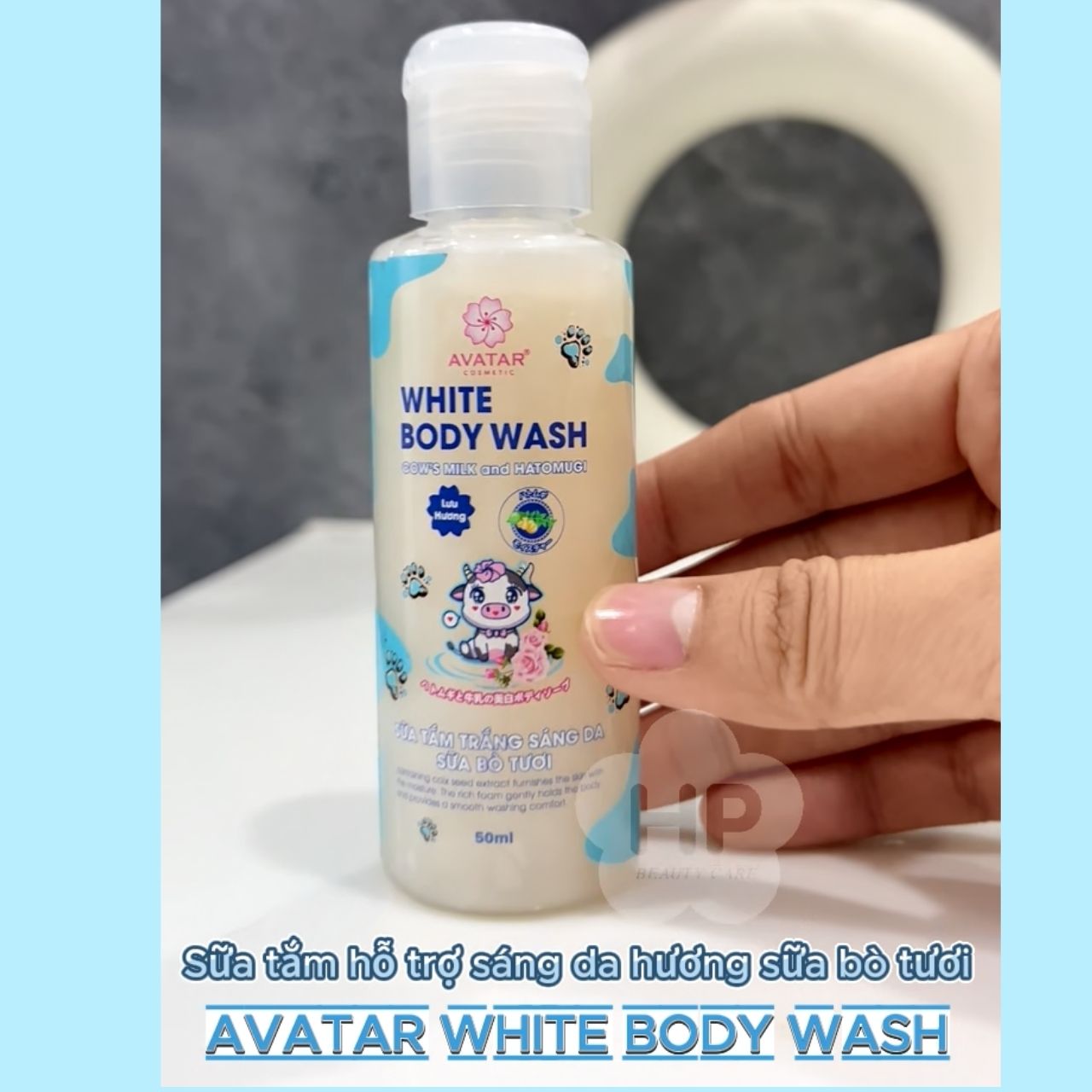 Sữa Tắm Trắng Sáng Da Sữa Bò Tươi Avatar White Body Wash 50mL