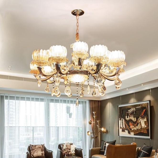 Đèn chùm KERSI loại 15 tay sang trọng trang trí nhà cửa cao cấp - kèm bóng LED chuyên dụng.