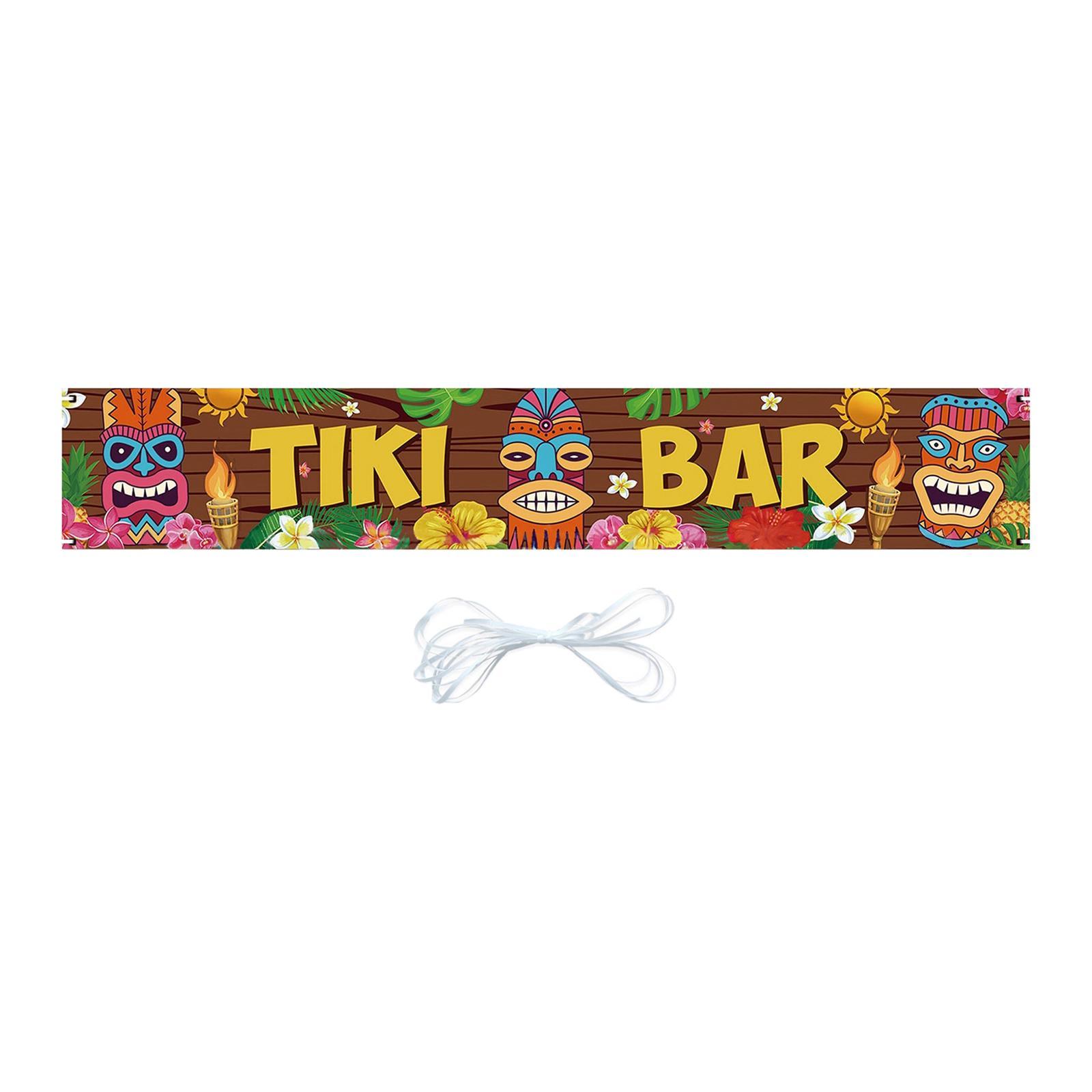 Door Banner Tiki Banner Welcome Sign for Hawaiian Summer Pool Party Carnival