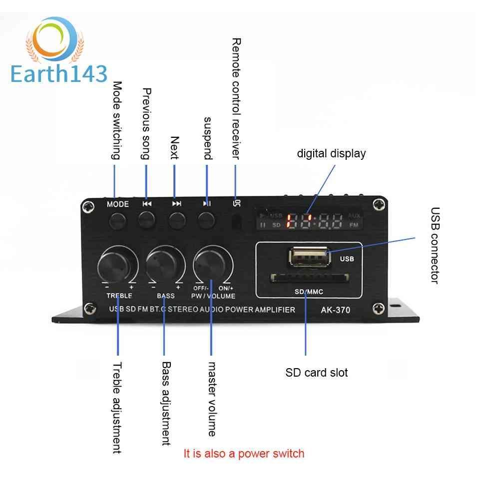 Bảng Mạch Khuếch Đại Âm Thanh AK-370 2.0 20W + 20W DC 12V HIFI Stereo USB