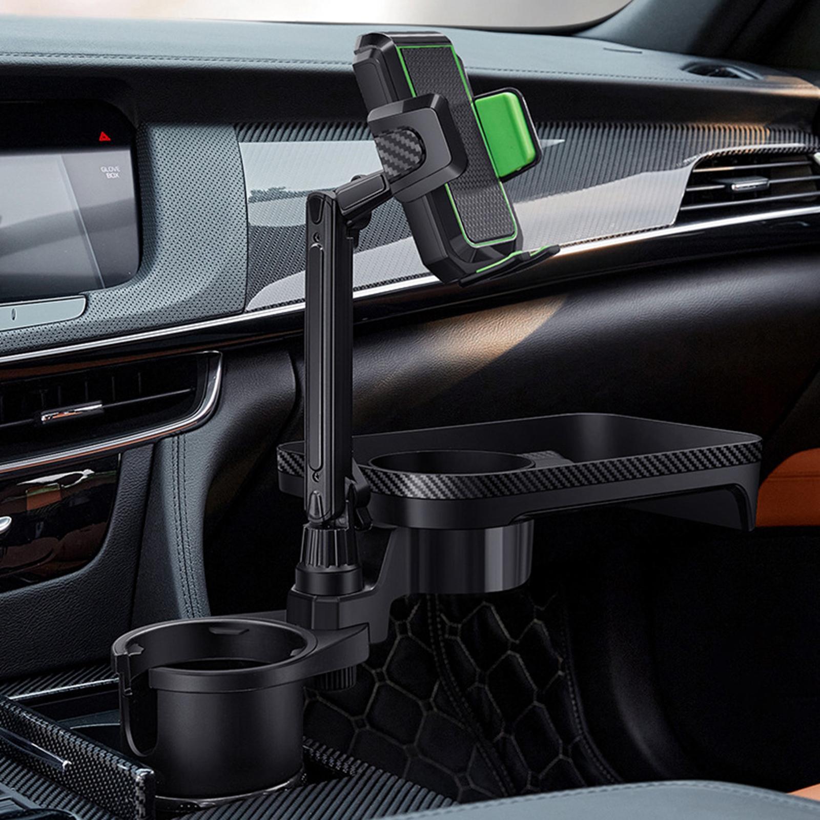 Cup Holder Expander with Tray Road Trip Essentials 360 Rotating Drink Holder