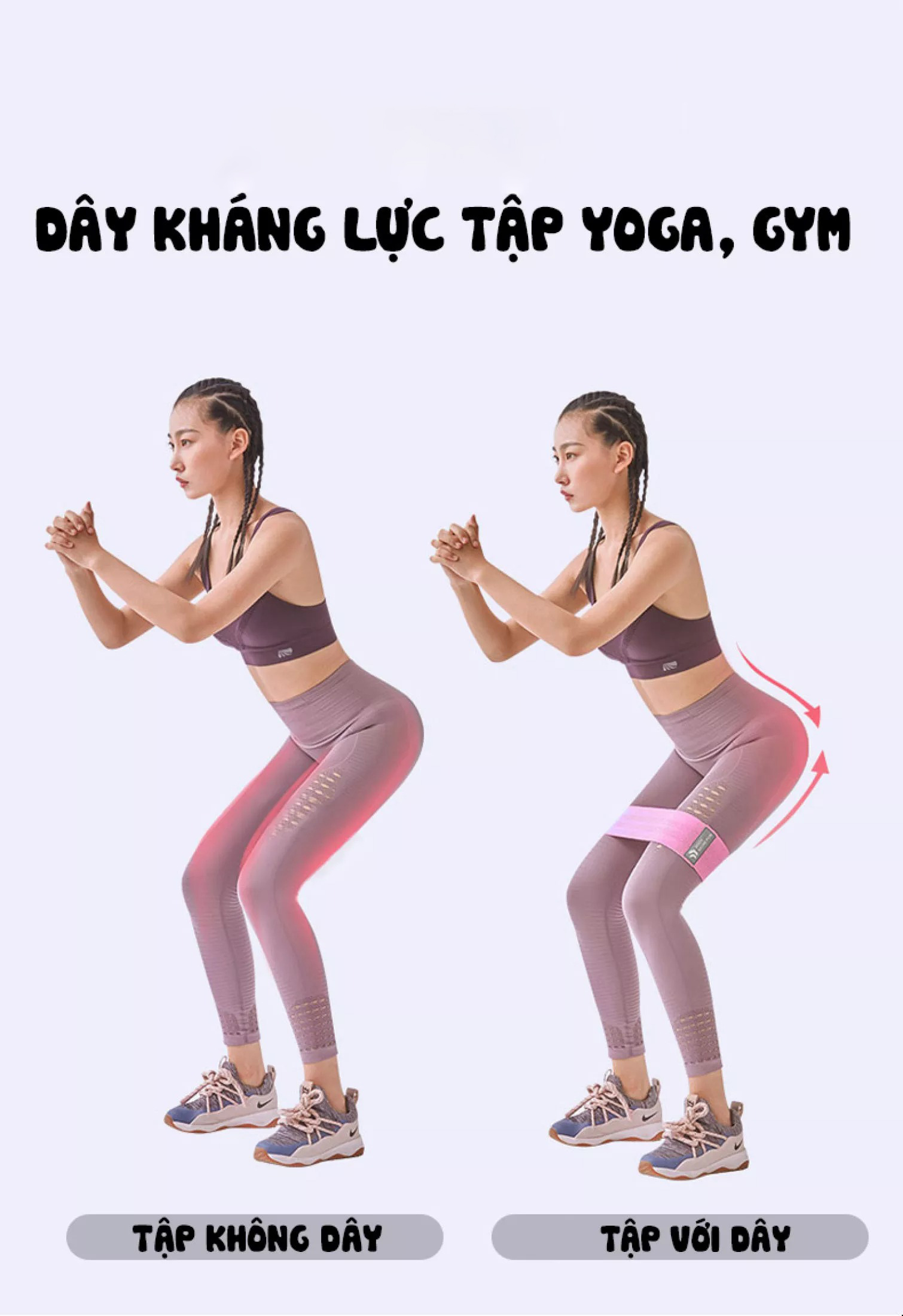 Dây kháng lực tập gym, dây miniband tập mông đùi vải EROS