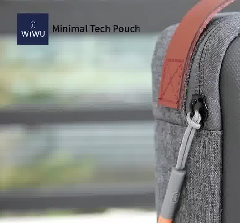 Túi đựng phụ kiện di động cho điện thoại / cho Macbook / Laptop hiệu WiWU Minimal Tech Pouch Travel In Style - chất liệu 600D Polyester cao cấp, ngăn chứa đồ rộng rãi, chống thấm nước - Hàng nhập khẩu