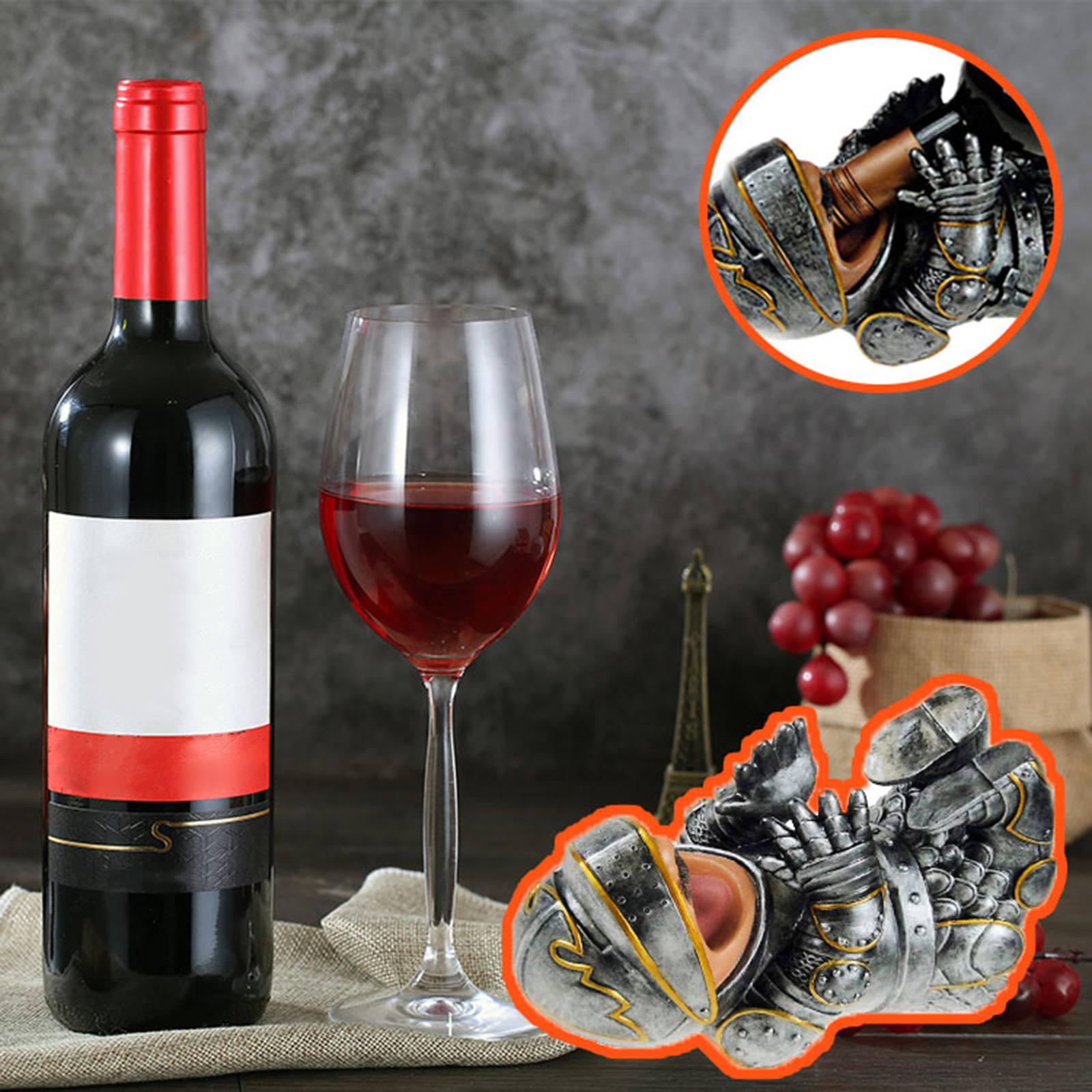 Cute Knight Wine Bottle Holder Statue Collection Resin Wine Rack Bottle Holder for Home Office Decor
