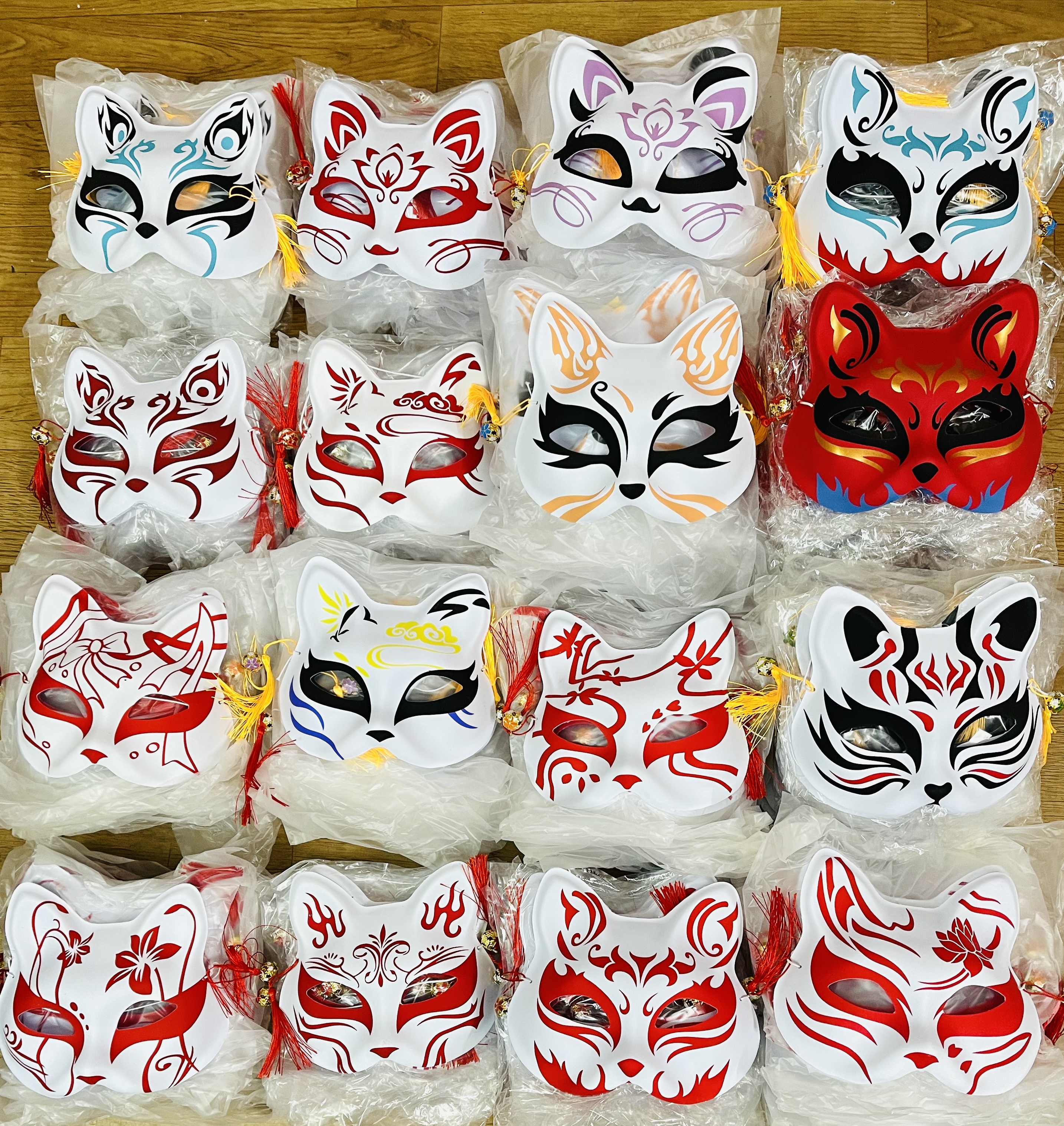 Mặt nạ cáo, hóa trang Cosplay Nhật Bản màu hồng tím