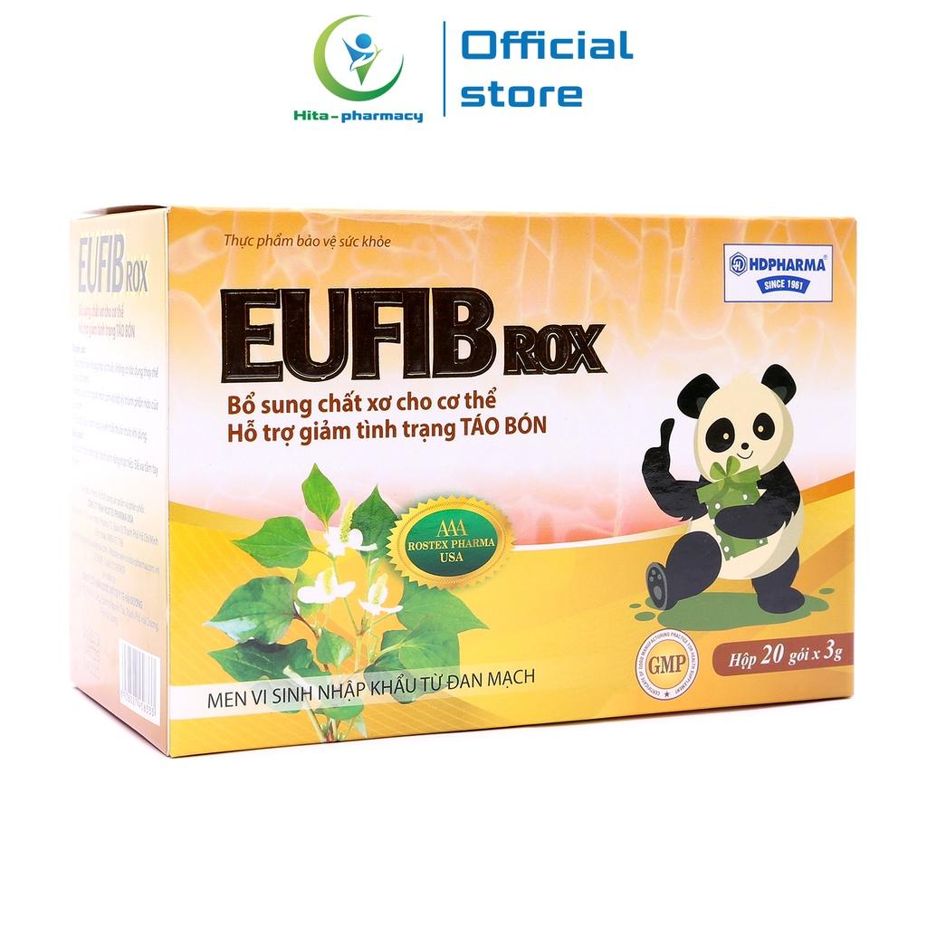 Men vi sinh EUFIB ROX HDPHARMA bổ sung chất xơ, giảm táo bón cho bé - Hộp 20 gói