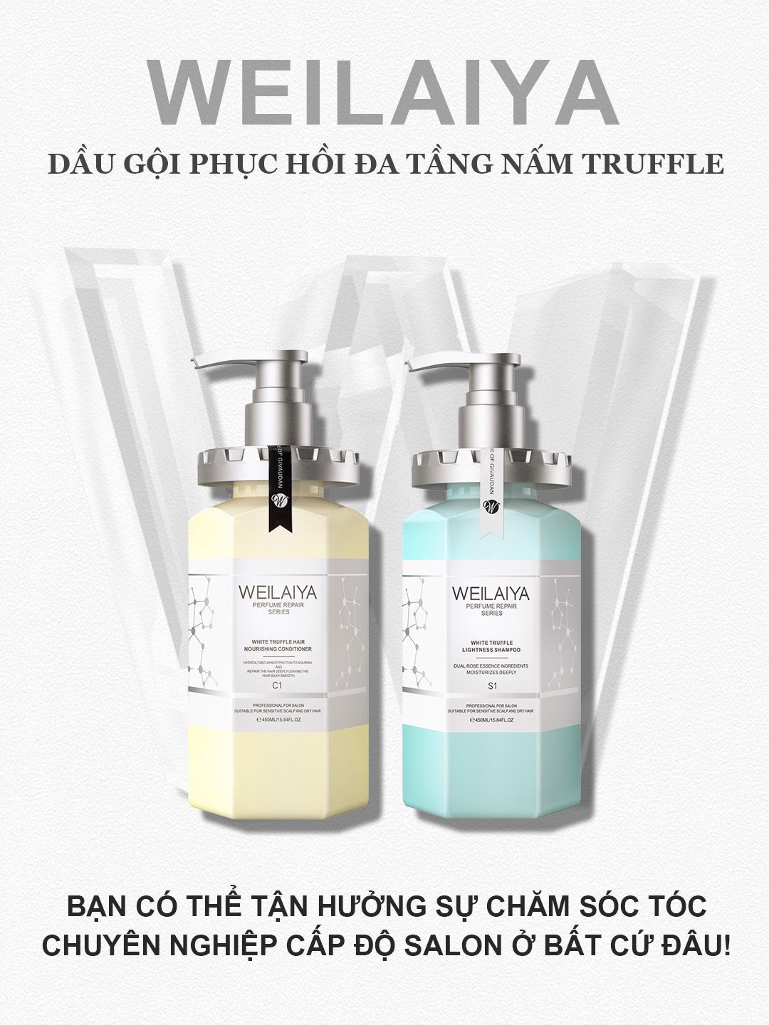 Bộ gội xả phục hồi đa tầng Nấm Weilaiya Truffle giúp tóc suôn mượt vào nếp