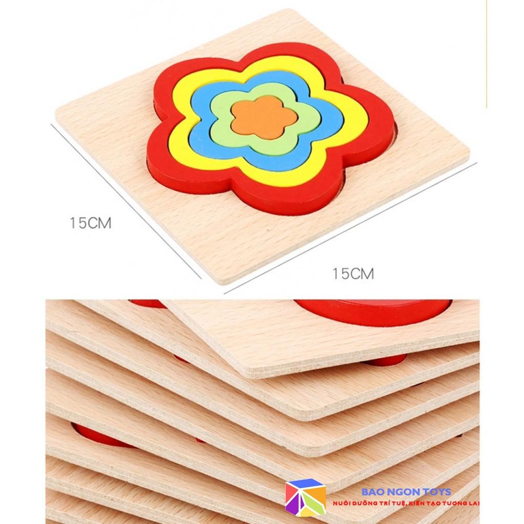 ĐỒ CHƠI GỖ MONTESSORI XẾP HÌNH NHIỀU LỚP GIÚP BÉ HỌC HÌNH DẠNG, PHÁT TRIỂN TƯ DUY TRẺ THƠ VÀ TĂNG CƯỜNG VẬN ĐỘNG TINH