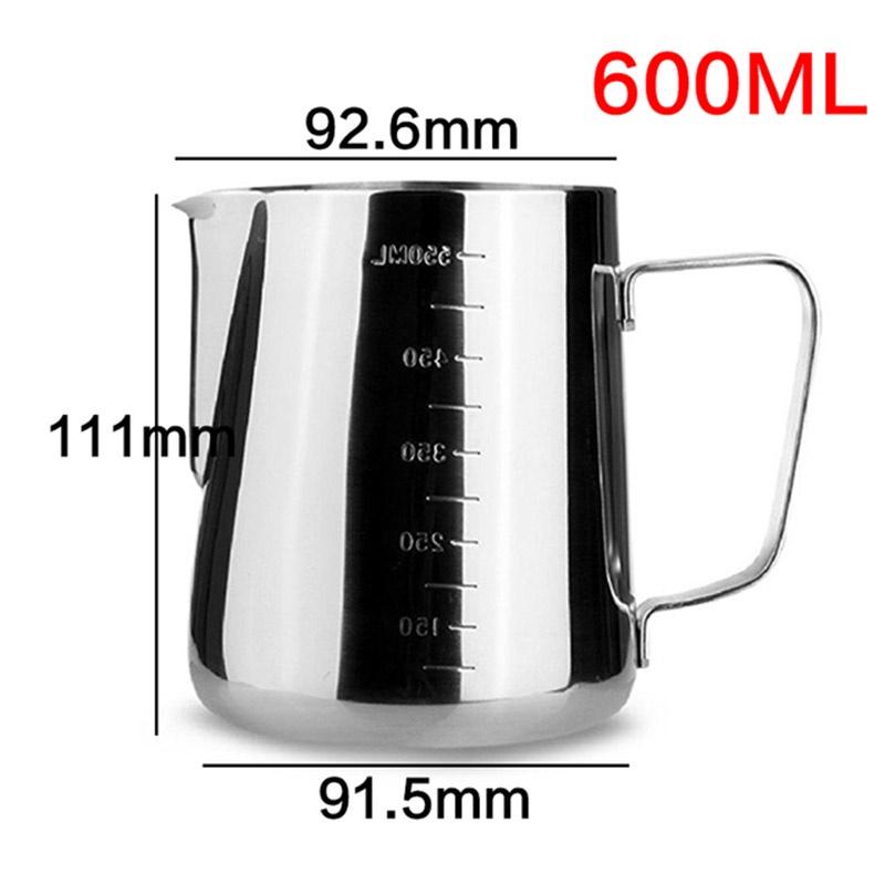 350/600ml Ca Tạo Bọt Cafe - Ca Đánh Sữa Bằng Inox 100% ( Có Chia Vạch )