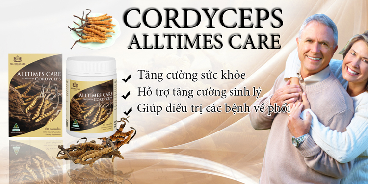 Thực phẩm bảo vệ sức khỏe Đông trùng hạ thảo ALLTIMES CARE PLATINUM CORDYCEPS - Hộp 60 viên