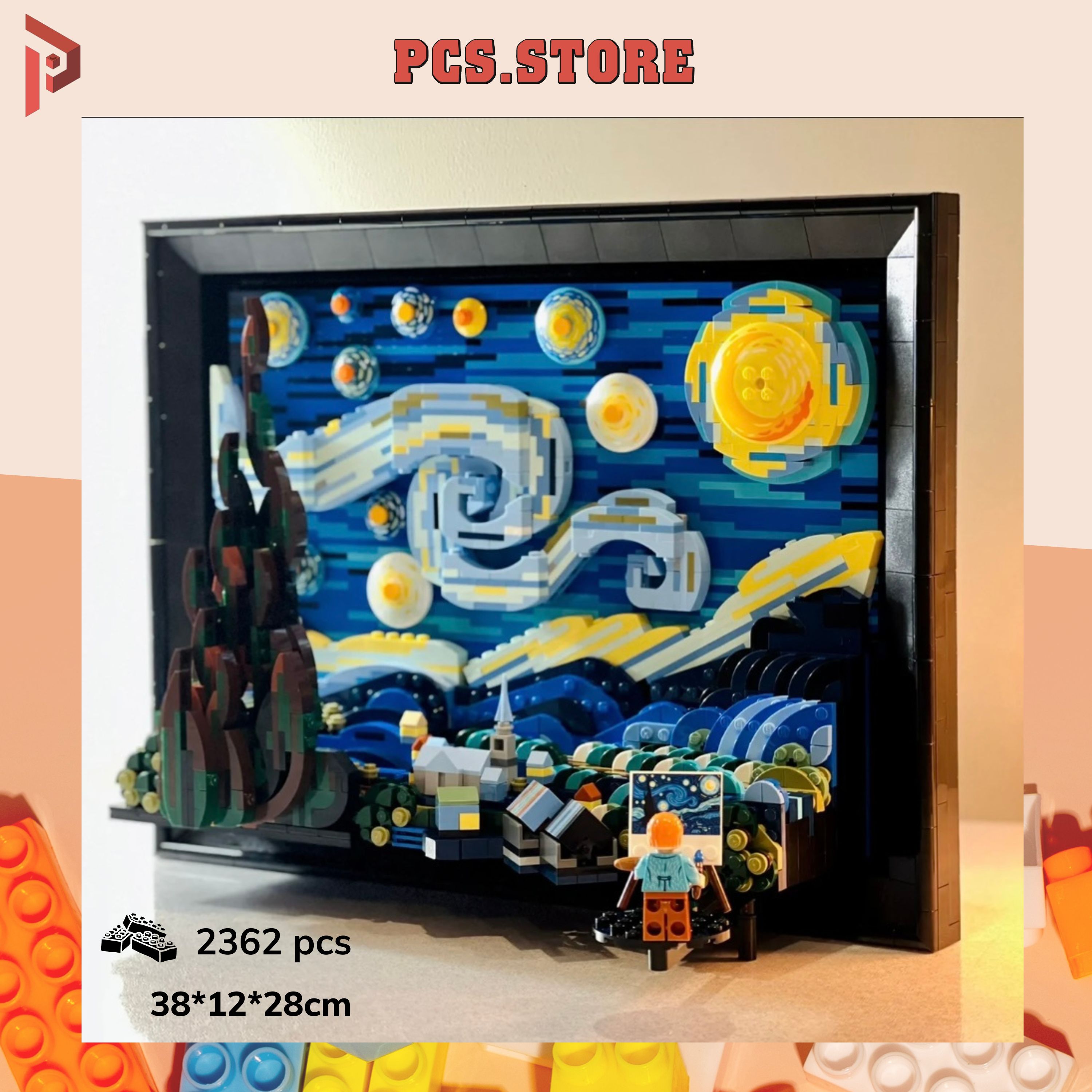 Đồ Chơi Lắp Ráp Mô Hình Tranh Van Goh Starry Night - PCS STORE