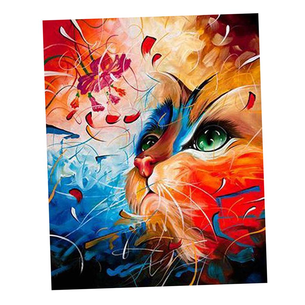 2 Set Oil Painting Paint by Number Kits for Kids Adults - Cats and Landscape