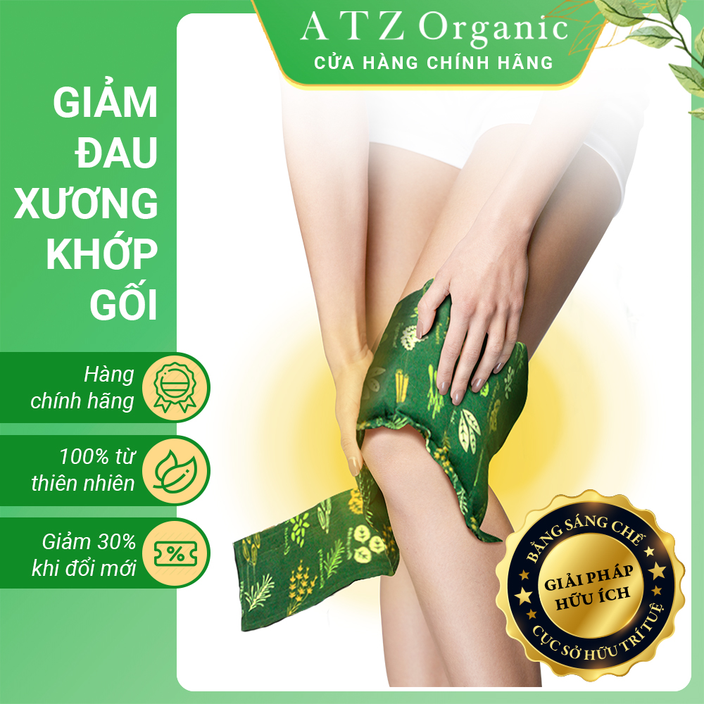 Túi Chườm Đầu Gối Thảo Dược - ATZ Healthy Life - Nóng Lạnh Đa Năng - Giảm Đau Xương Khớp - Xanh Rêu