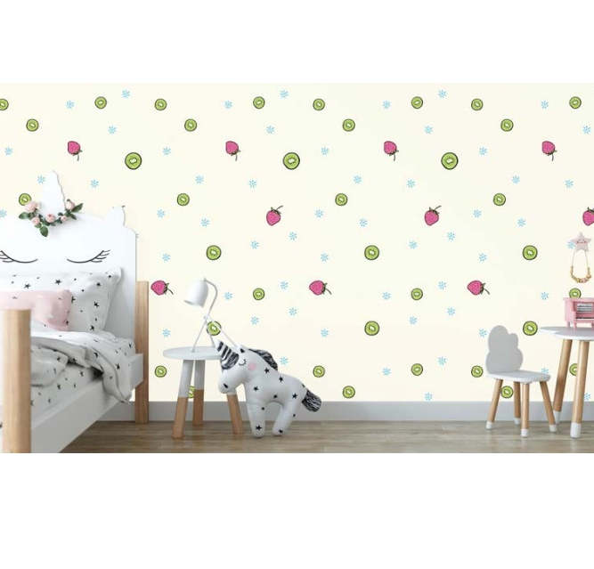 Combo 10 mét giấy dán tường, decal dán tường trang trí nhà cửa KIWI VÀNG khổ 45cm