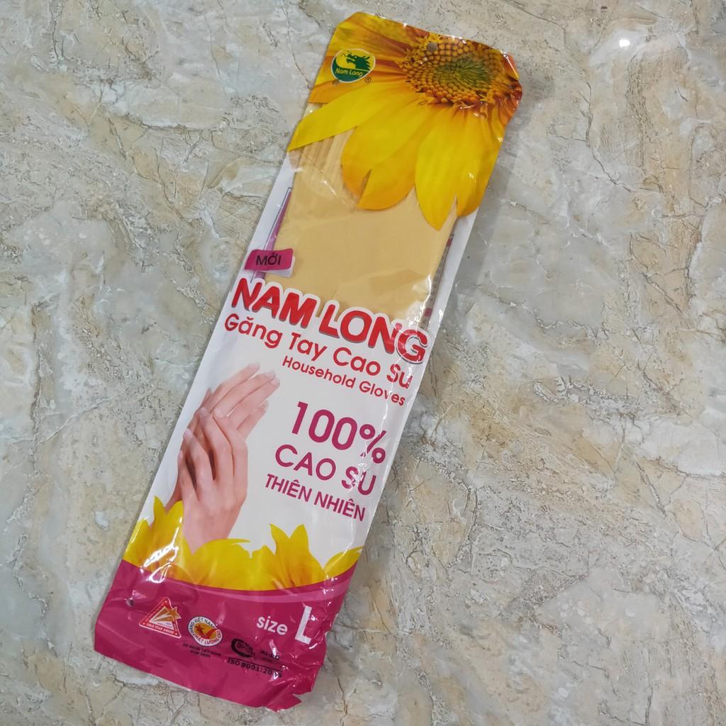 Găng tay chất liệu cao su chống nước dùng Rửa chén hoặc Giặt quần áo Rửa xe màu vàng dài 42cm