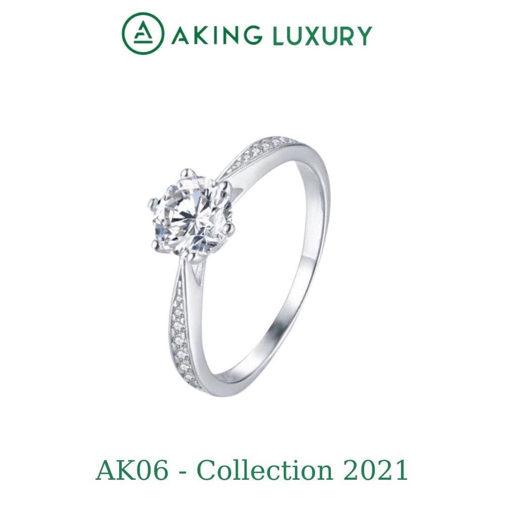 Nhẫn nữ  AK06 cao cấp, Nhẫn Bạc Nữ đính đá nhiều màu. Nhẫn nữ mới nhất 2021