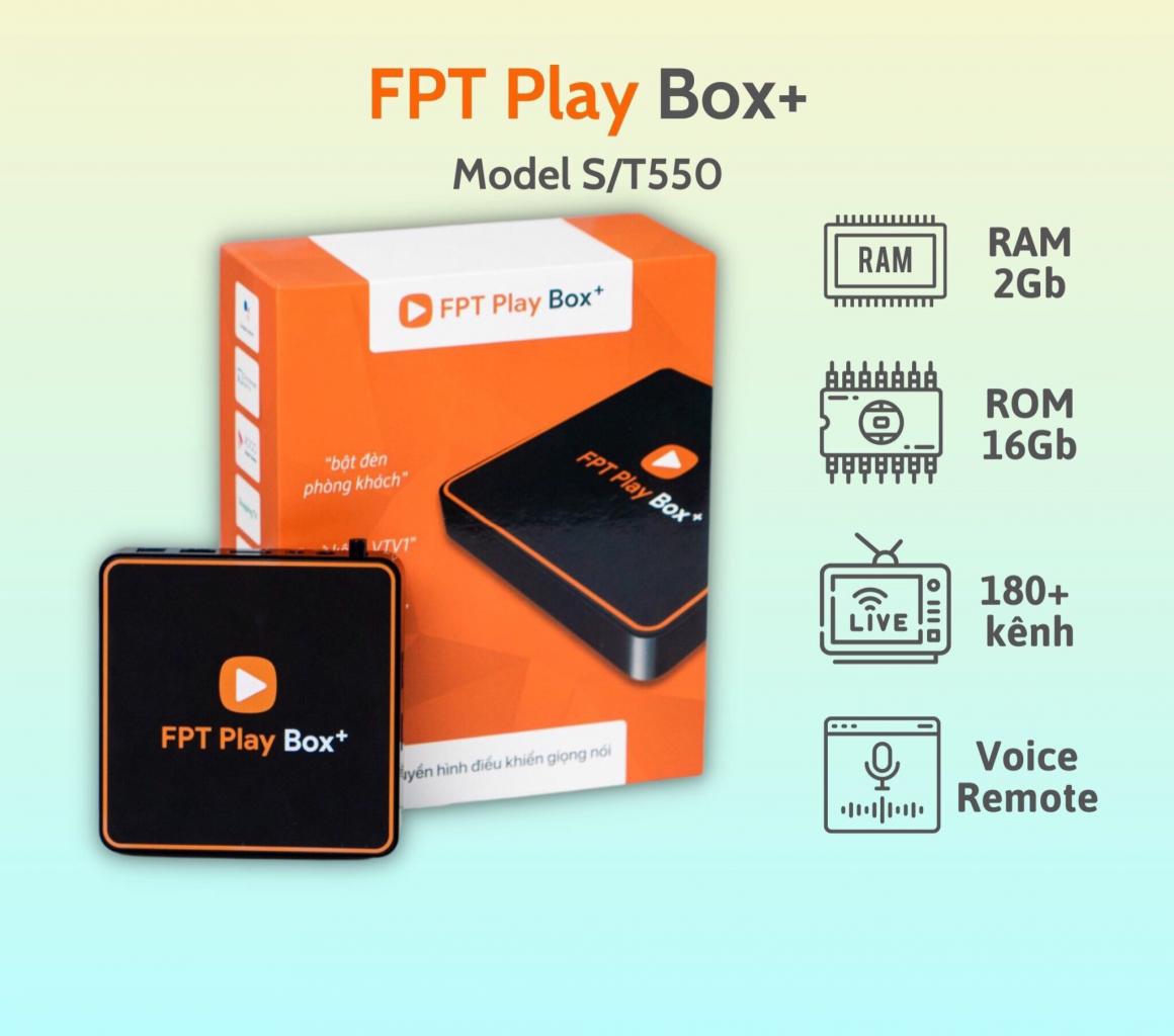 FPT Play Box+ 2020 2GB Hệ Điều Hành Android TV 10 Điều Khiển Giọng Nói (Model T550)- Hàng Chính Hãng