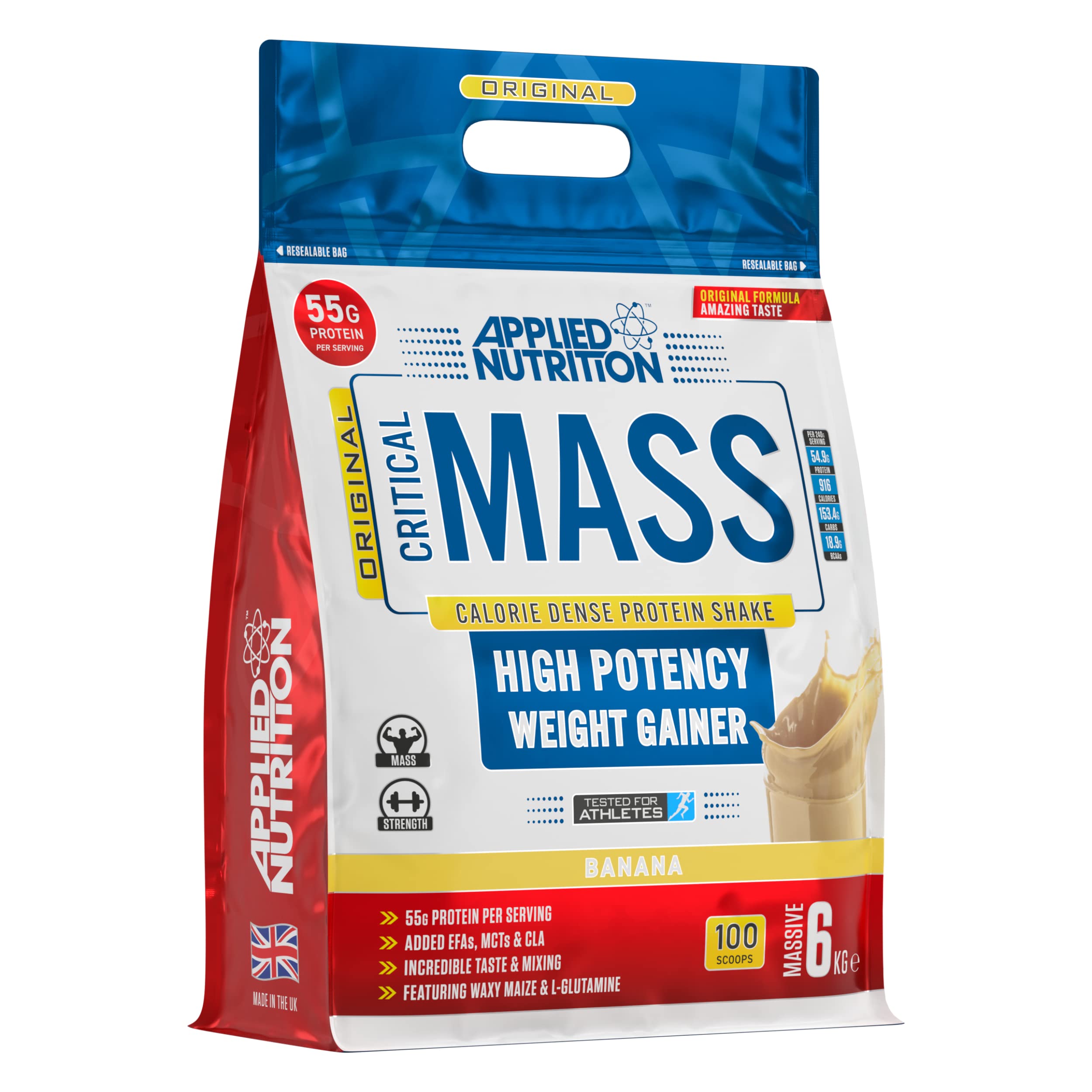 Original Critical Mass Sữa Tăng Cân Nhanh Cho người Gầy 6kg (25 Lần Dùng) Applied Nutrition