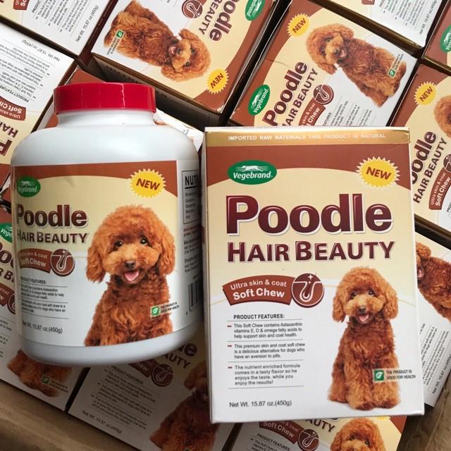 Viên dưỡng lông cho chó Poodle Hair Beauty giúp lông dày, bóng mượt, chắc khỏe rõ rệt sau khi sử dụng (Hộp 300 viên)