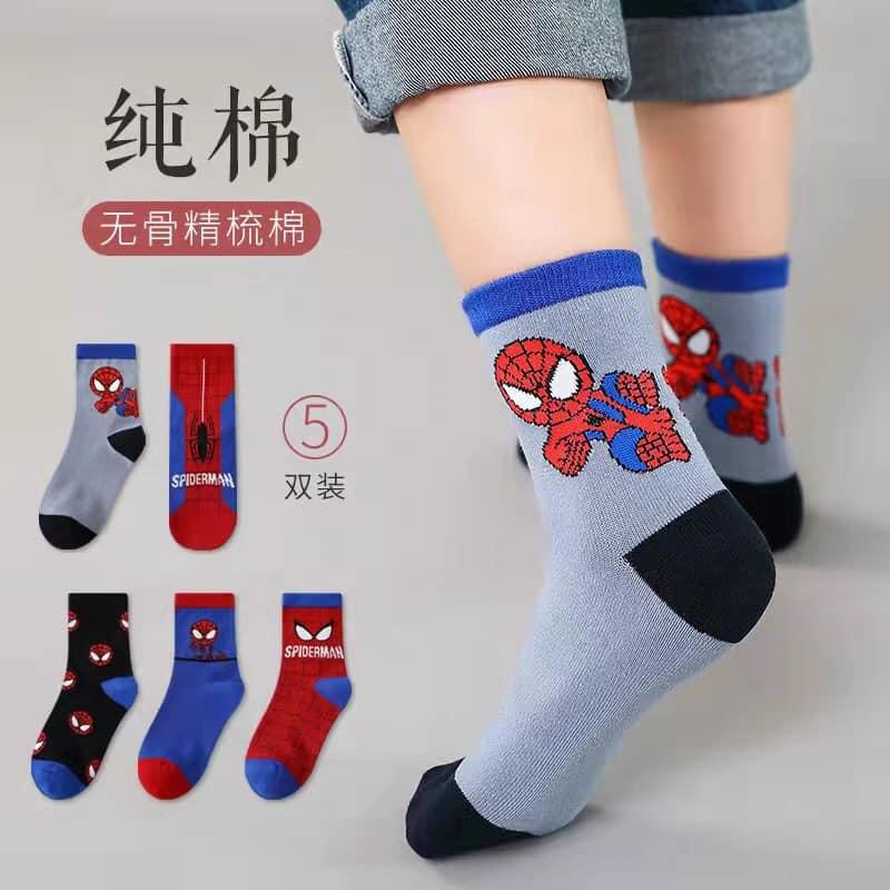 Sét 10 đôi tất siêu nhân cổ cao cho bé
