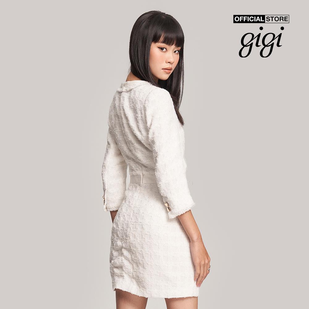 GIGI - Đầm mini tay dài cổ V phối nút kim loại sang trọng G2101D223117