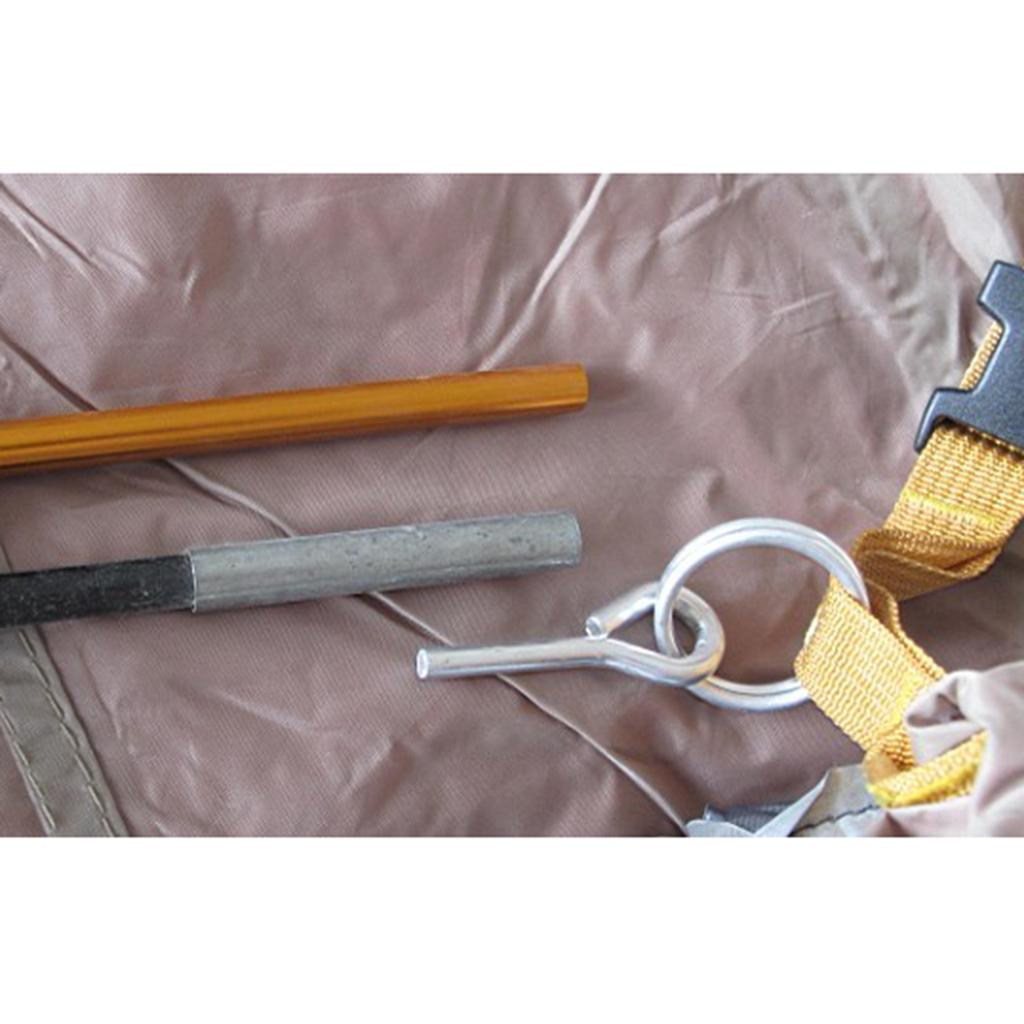 8xAwning Tent Poles Rings with 2 Pins for Outdoor Camping Hiking Travel