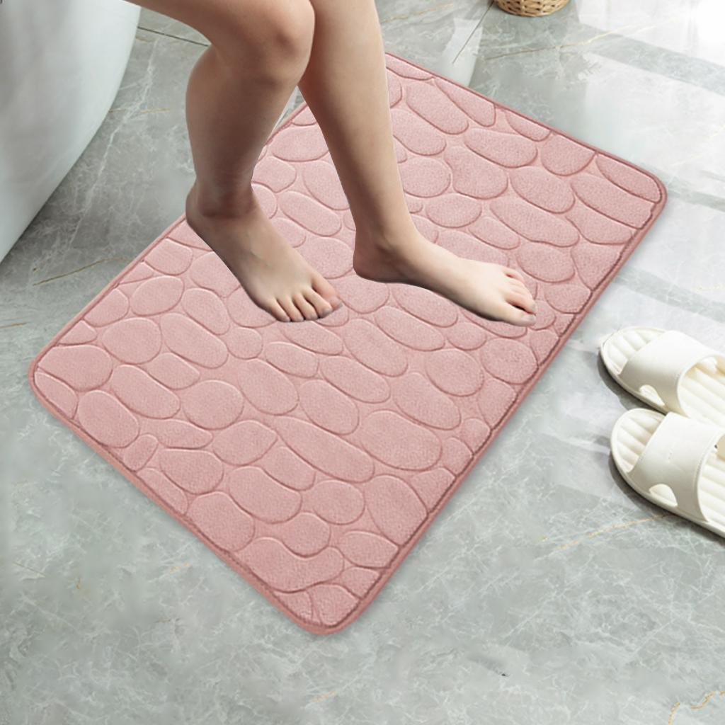 3x Cobblestone Embossed Floor Carpet Bathroom Mat Floor Rug for Bathroom Indoor