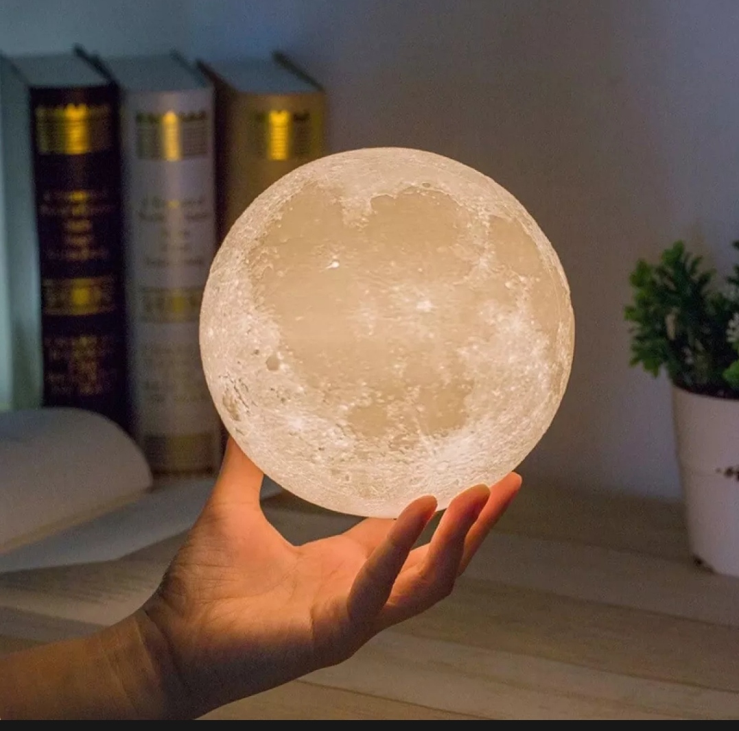 Đèn ngủ thiết kế hình mặt trăng size 8cm decor phòng ngủ siêu xinh