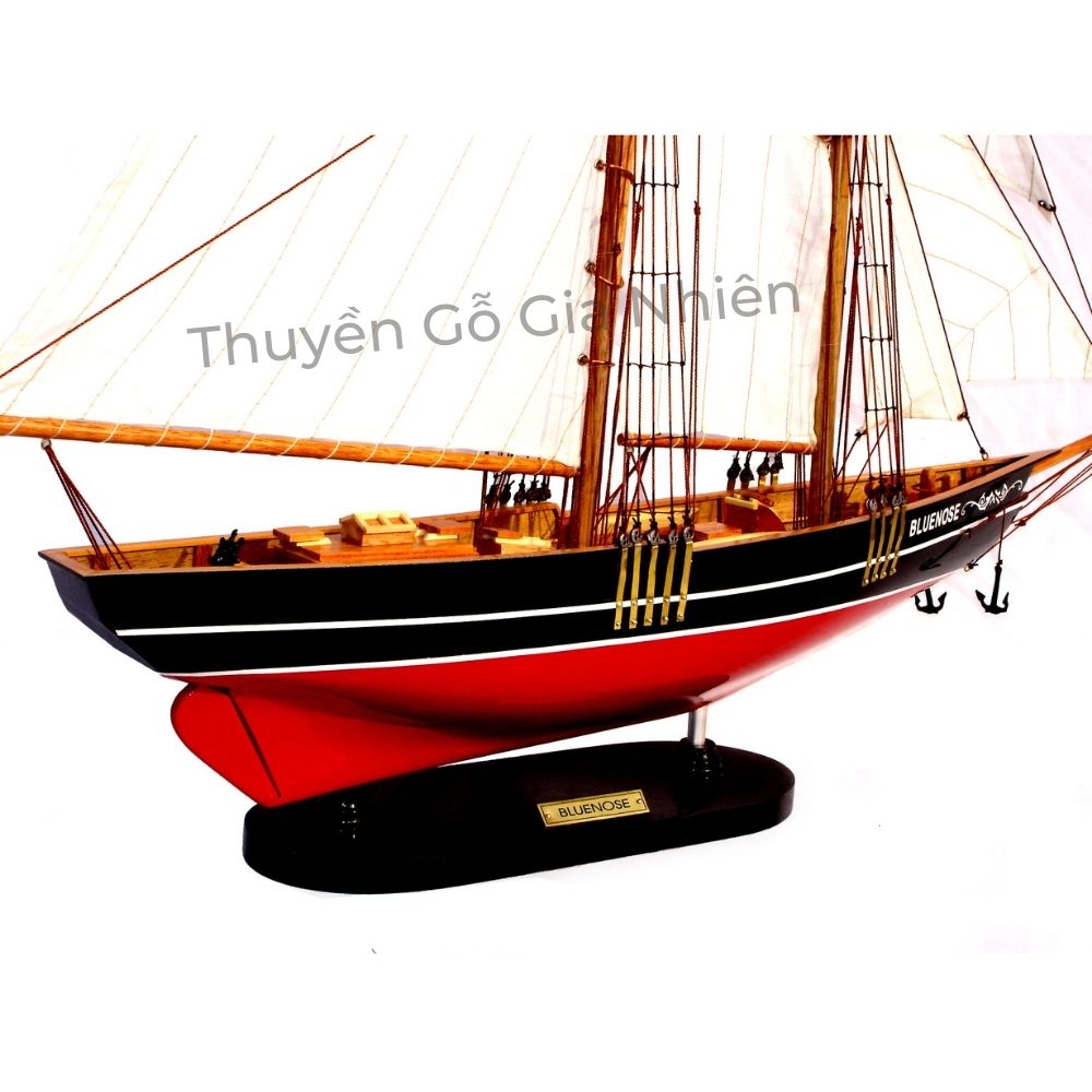 Mô Hình Thuyền Gỗ Phong Thủy Dạng Thuyền Buồm BLUENOSE PAINTED Chính Hãng Hàng Xuất Khẩu Chất Lượng Cao