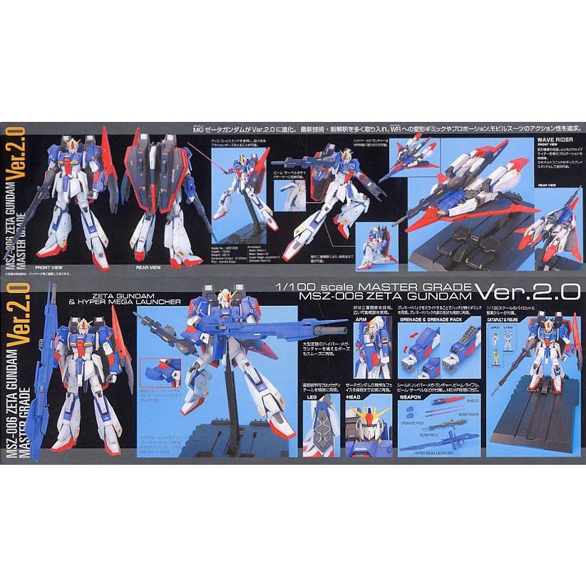Bộ mô hình đồ chơi lắp ráp MG 1/100 Z ZETA GUNDAM Ver.2.0