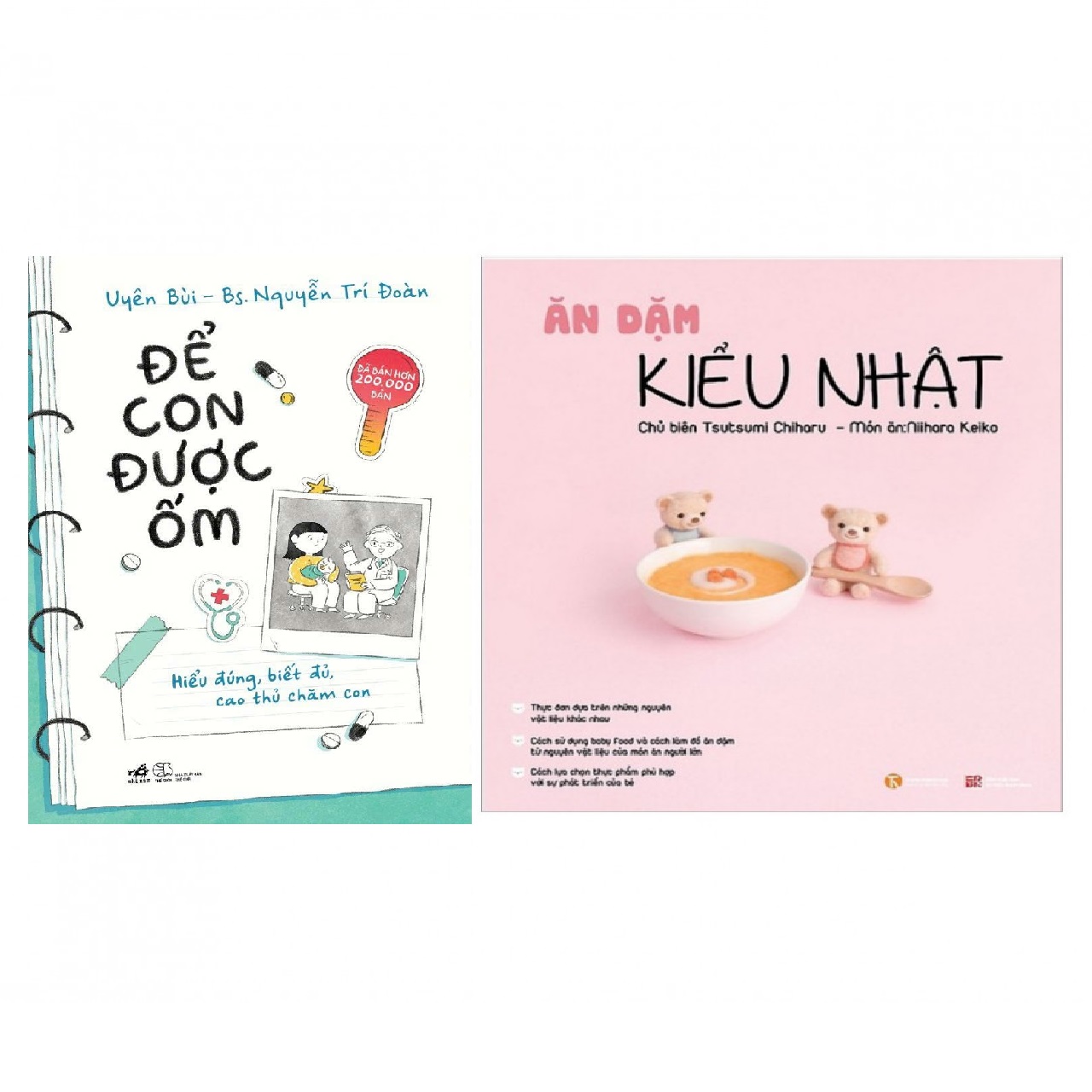 Combo 2 cuốn Ăn dặm Kiểu Nhật Kèm thực đơn dĩnh dưỡng  Để Con Được Ốm
