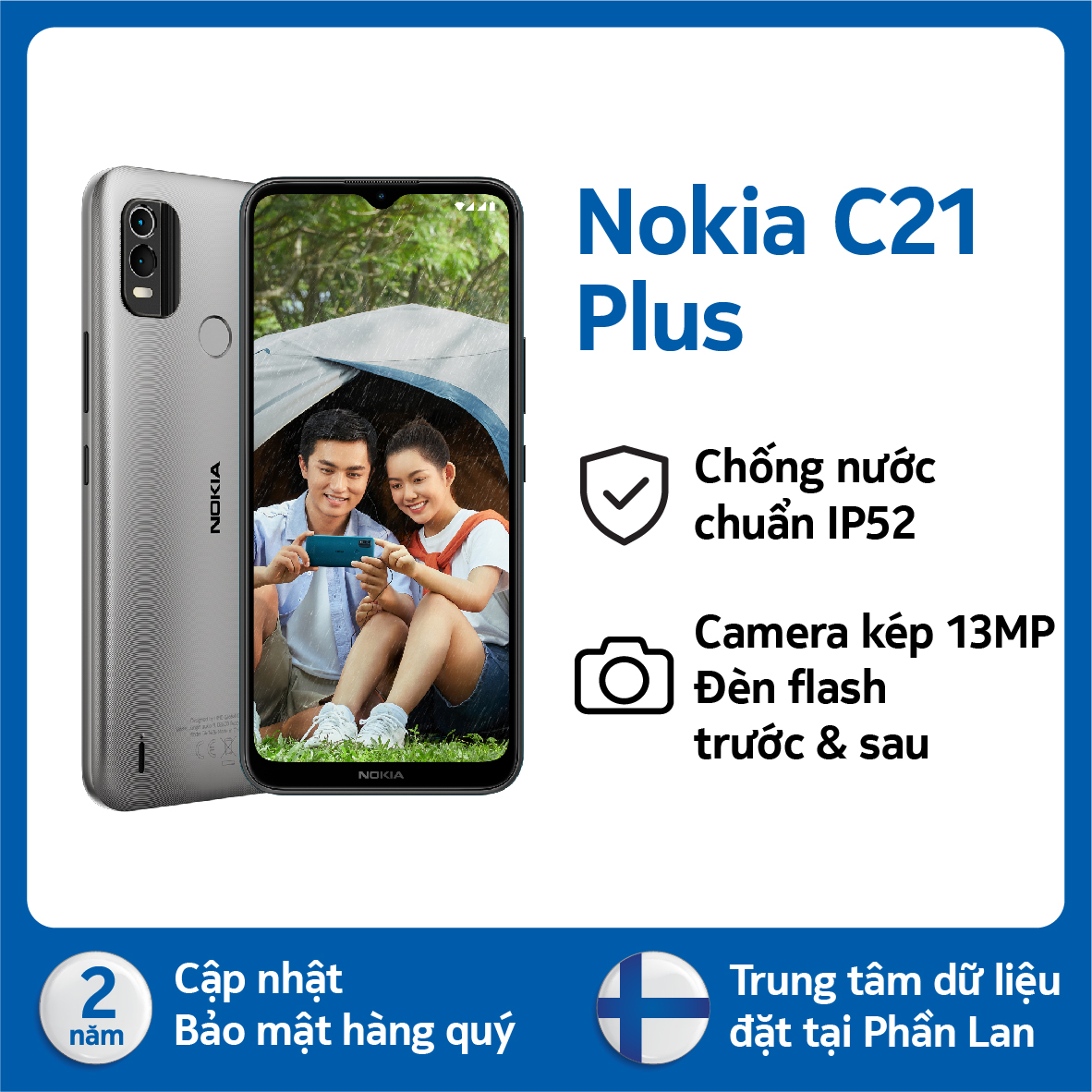 Điện thoại Nokia C21 Plus 3G/32G - Hàng chính hãng - Xám ánh kim