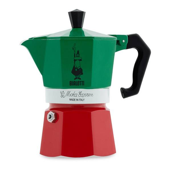 Ấm cà phê Ý Bialetti Moka Express phiên bản màu cờ Ý 3 cup | made in Italy
