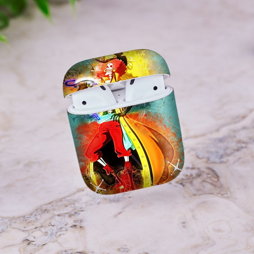 Miếng dán skin chống bẩn cho tai nghe AirPods in hình One Piece - OPi006 (bản không dây 1 và 2)