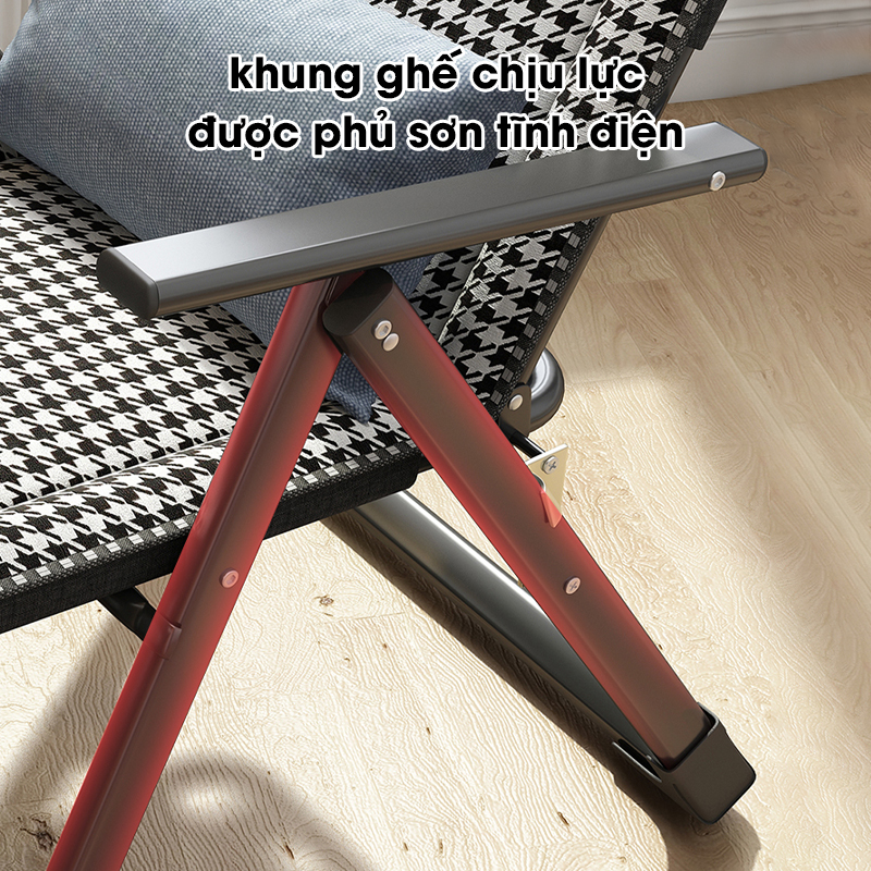 Ghế thư giãn gấp gọn Pehouse PH2305, ghế thư giãn nâng hạ độ cao tùy chỉnh thành giường nằm, tặng đôn gác chân - Nhà Đẹp PeHouse