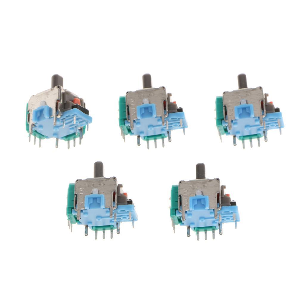 5 Pieces 3D Analog Joystick Wireless Controller Rocker for Blue