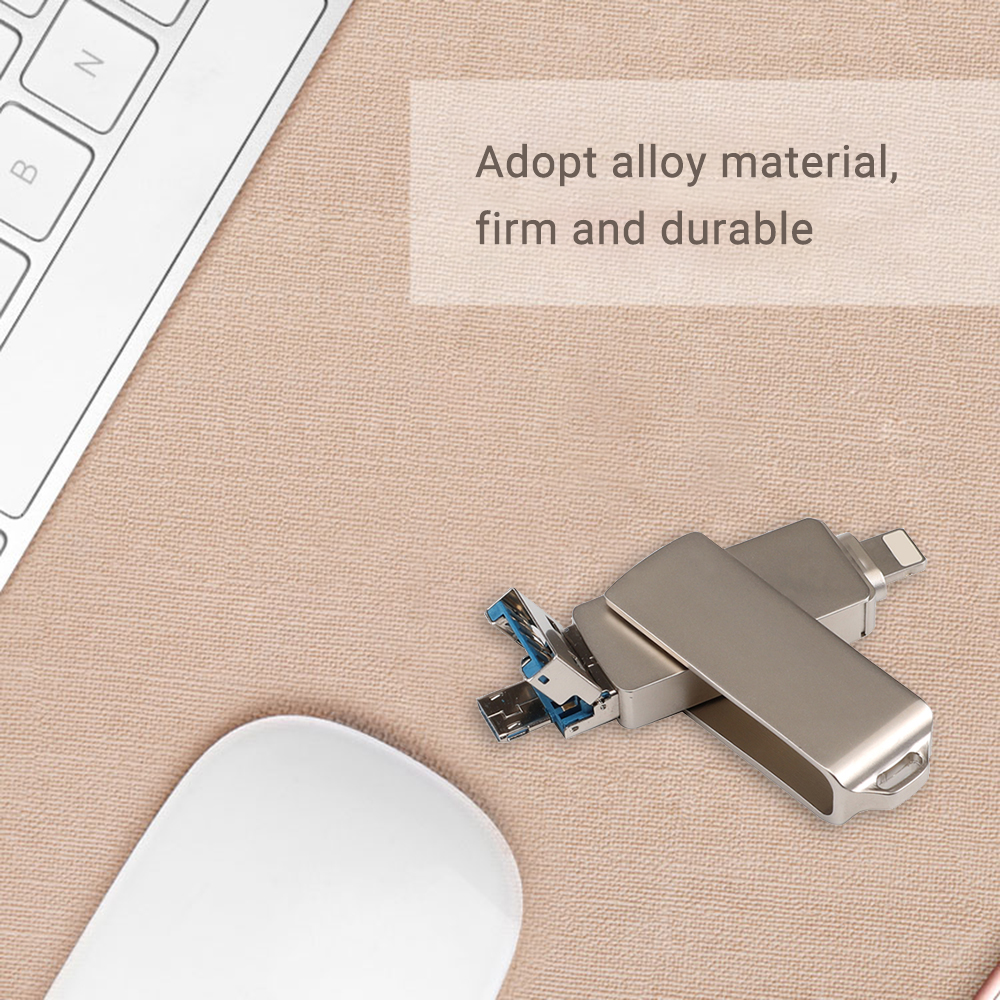 USB Ổ Flash 3 Trong 1 Micro USB / USB 2.0 Cho IPhone IPad Mini Que Nhớ 16Gb 32Gb 64Gb 128Gb