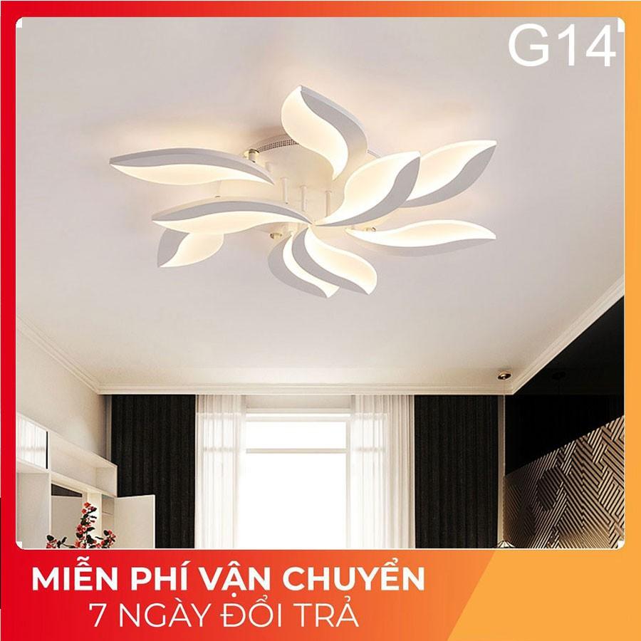 Đèn ốp trần trang trí phòng khách phòng ngủ 9 cánh có 3 chế độ sáng kèm điều khiển tăng chỉnh sáng - Mã 2013/9