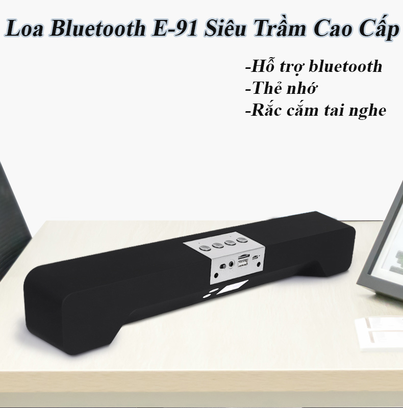 Loa Nghe Nhạc Bluetooth E-91 Hỗ Trợ Thẻ Nhớ, USB, Jack 3.5 Cao Cấp