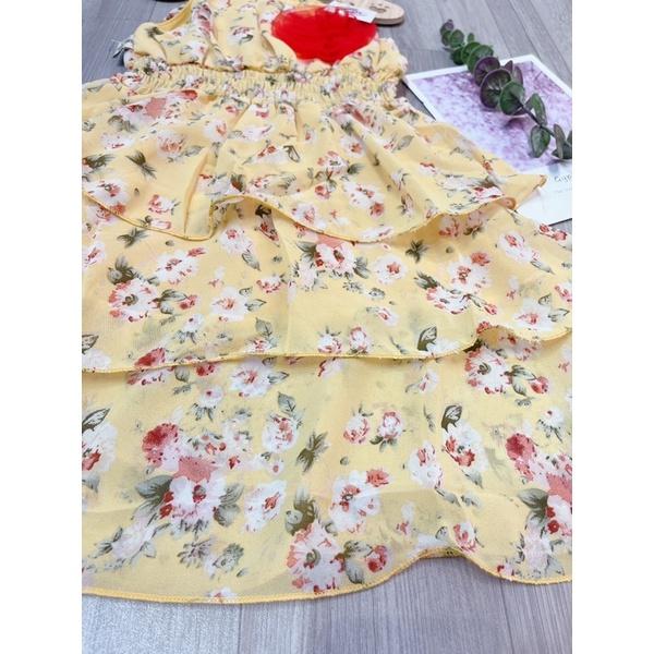   Đầm bé gái, váy bé gái hoa nhí phối hoa hồng thời trang, đồ bé gái VyVy Kids Fashion