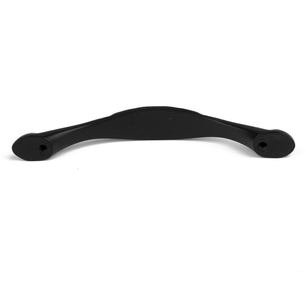 12.3 x 1.7cm Cabinet Door Drawer Bin Handle Pull Knob Hardware Black