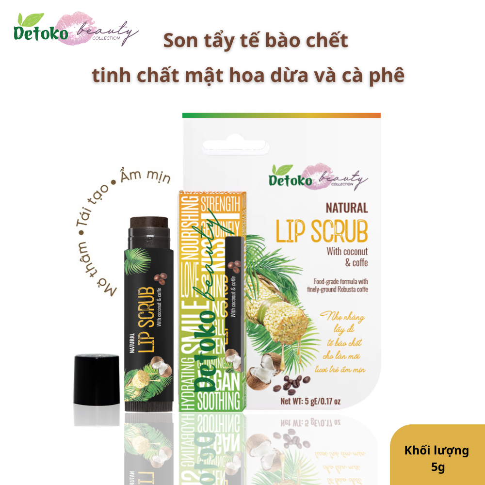 SON TẨY TẾ BÀO CHẾT CÀ PHÊ TINH CHẤT MẬT HOA DỪA - DETOKO